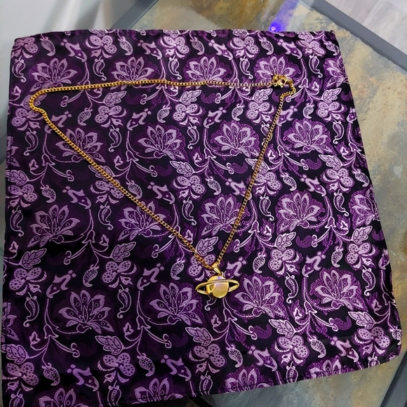 18K Gold Plated 🪐 Saturn Planet Pendant and 18K Gold Plated Miami Cuban Link - Picture 8 of 14